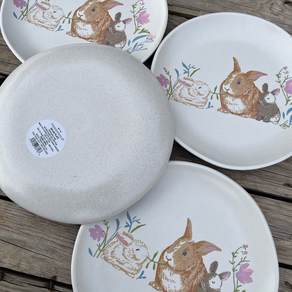 Ceramic Easter Bunny Print Plates (set of 4) - Picture 3 of 4